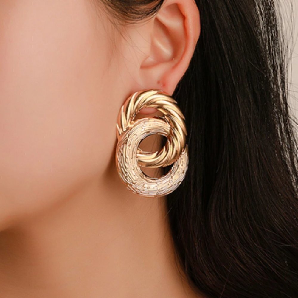 Boho geometric metal gypsy earrings jewelry festival fashion